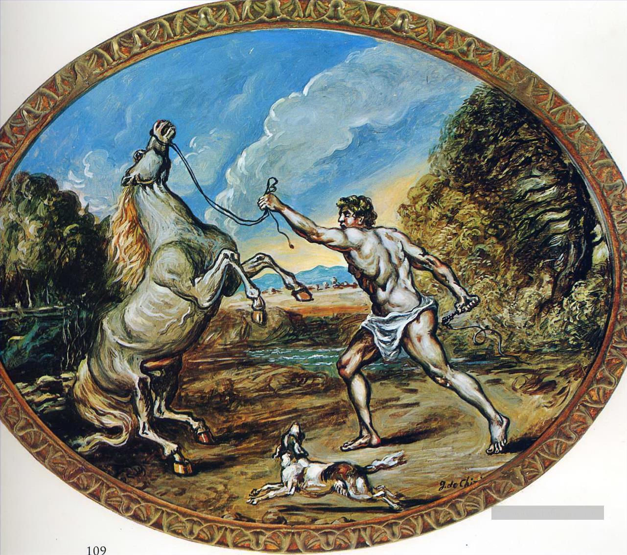Castor et son cheval Giorgio de Chirico surréalisme métaphysique Peintures à l'huile